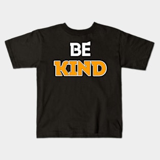 Be Kind in Black & yellow Peach & White Kids T-Shirt